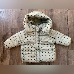 Zara baby 18-24 month green polka dot winter jacket